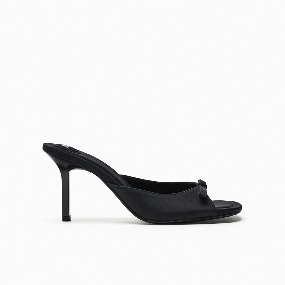 Zara Heeled Mule with Bow - Size 39 NWT